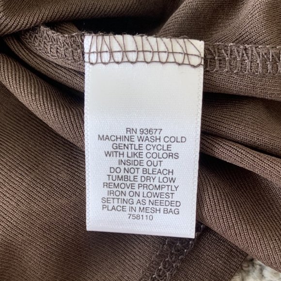 2/$25 Liz Claiborne Brown/Ivory Sheer Embroidered top - Size Small - Picture 7 of 7